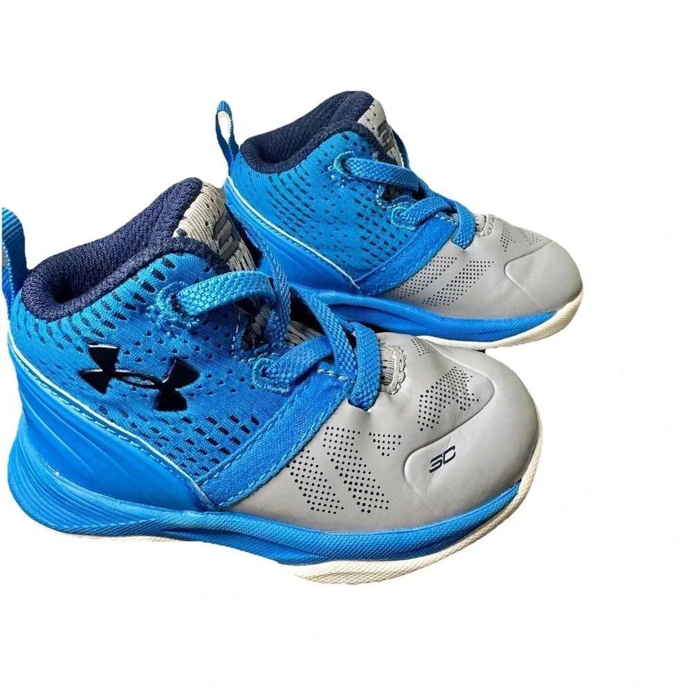Under Armour Curry‎ 2 Toddler Boys Size 4K Shoes Steel Blue Basketball Sneakers